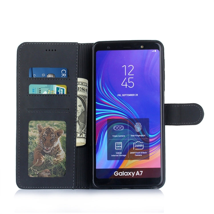 For Galaxy A7 (2018) Diaobaolee Pure Fresh Texture Horizontal Flip Leather Case, with Holder & Card Slot & Wallet & Photo Frame
