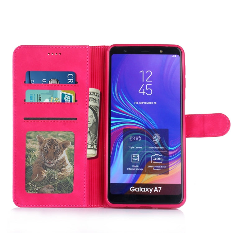 For Galaxy A7 (2018) Diaobaolee Pure Fresh Texture Horizontal Flip Leather Case, with Holder & Card Slot & Wallet & Photo Frame
