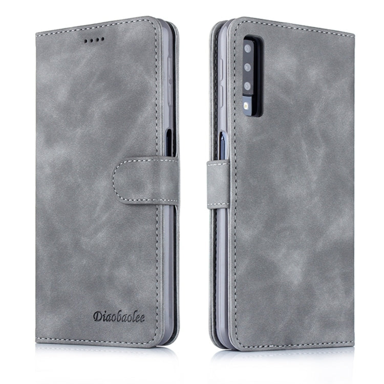 For Galaxy A7 (2018) Diaobaolee Pure Fresh Texture Horizontal Flip Leather Case, with Holder & Card Slot & Wallet & Photo Frame