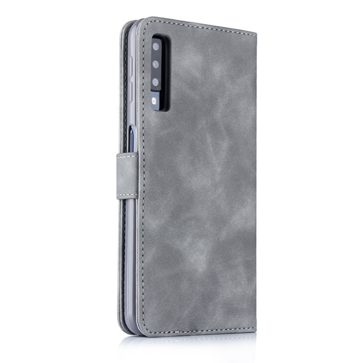 For Galaxy A7 (2018) Diaobaolee Pure Fresh Texture Horizontal Flip Leather Case, with Holder & Card Slot & Wallet & Photo Frame