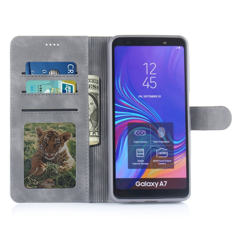For Galaxy A7 (2018) Diaobaolee Pure Fresh Texture Horizontal Flip Leather Case, with Holder & Card Slot & Wallet & Photo Frame