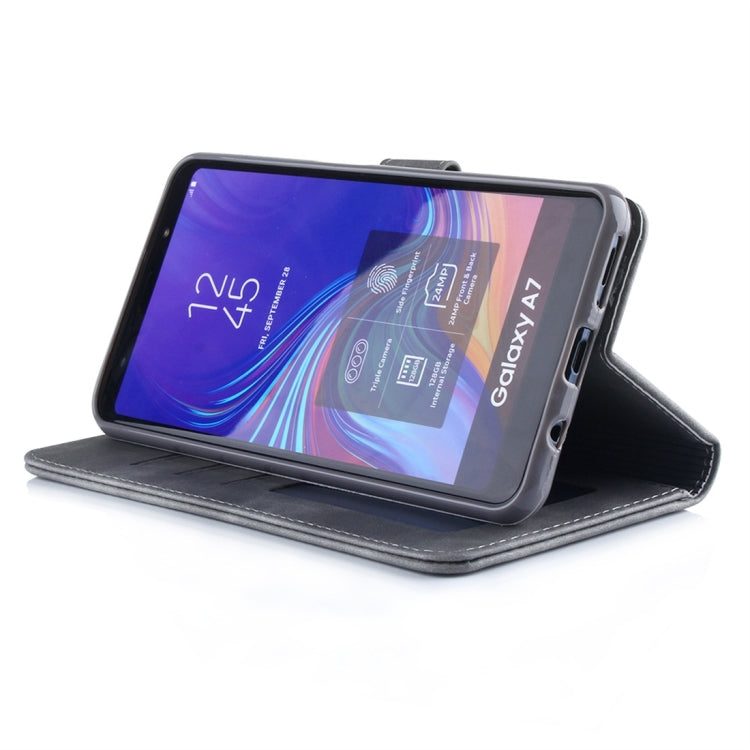 For Galaxy A7 (2018) Diaobaolee Pure Fresh Texture Horizontal Flip Leather Case, with Holder & Card Slot & Wallet & Photo Frame