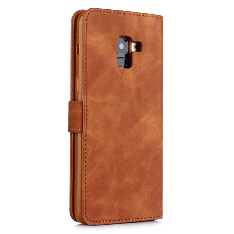 For Galaxy A8 (2018) Diaobaolee Pure Fresh Texture Horizontal Flip Leather Case, with Holder & Card Slot & Wallet & Photo Frame