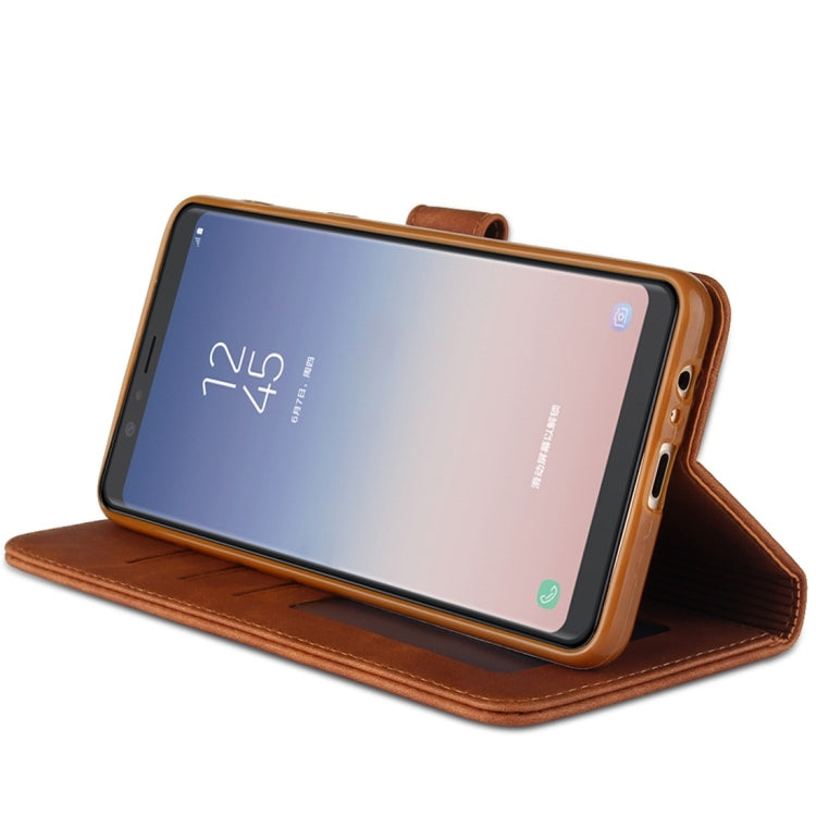 For Galaxy A8 (2018) Diaobaolee Pure Fresh Texture Horizontal Flip Leather Case, with Holder & Card Slot & Wallet & Photo Frame