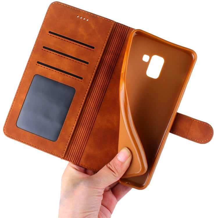 For Galaxy A8 (2018) Diaobaolee Pure Fresh Texture Horizontal Flip Leather Case, with Holder & Card Slot & Wallet & Photo Frame