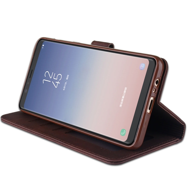 For Galaxy A8 (2018) Diaobaolee Pure Fresh Texture Horizontal Flip Leather Case, with Holder & Card Slot & Wallet & Photo Frame