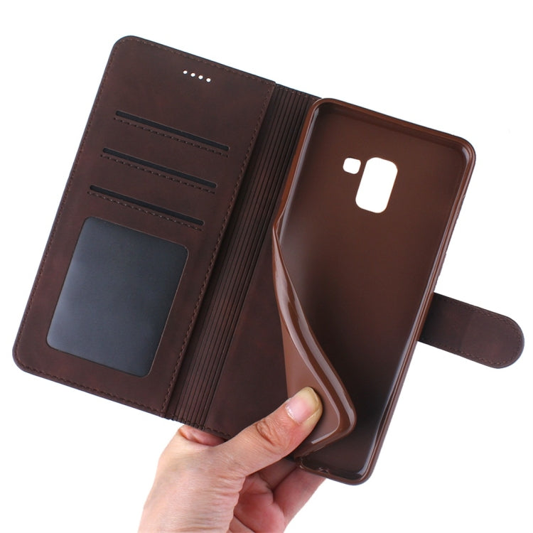 For Galaxy A8 (2018) Diaobaolee Pure Fresh Texture Horizontal Flip Leather Case, with Holder & Card Slot & Wallet & Photo Frame