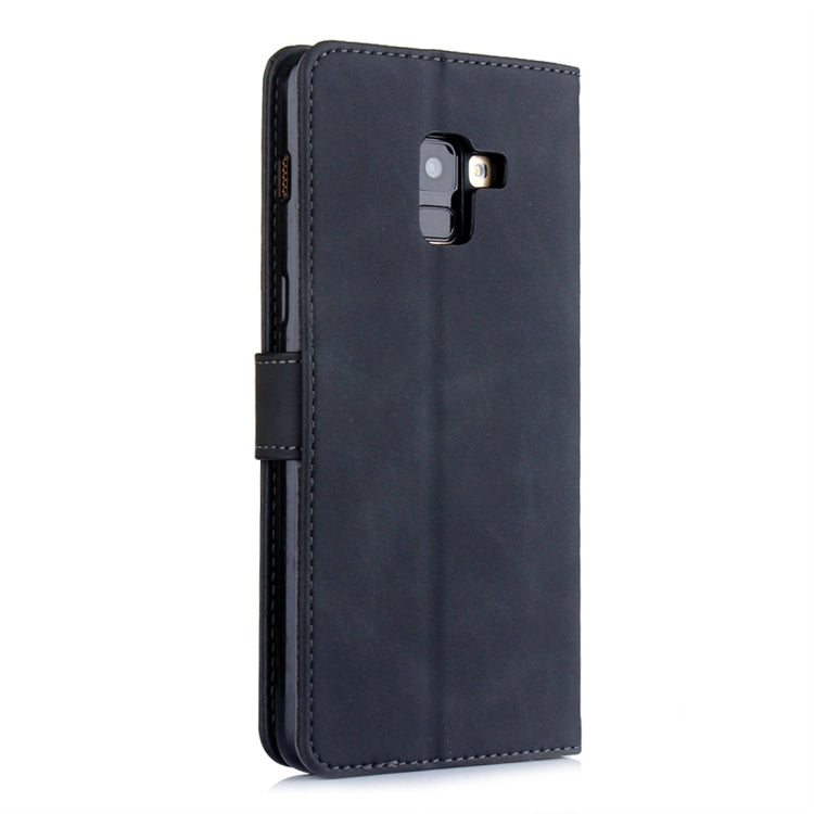 For Galaxy A8 (2018) Diaobaolee Pure Fresh Texture Horizontal Flip Leather Case, with Holder & Card Slot & Wallet & Photo Frame