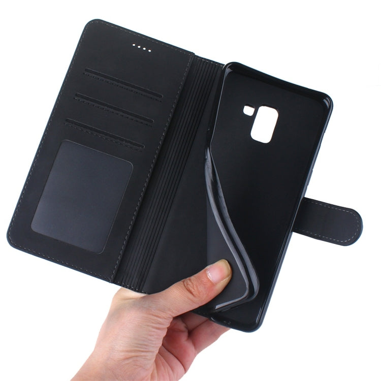 For Galaxy A8 (2018) Diaobaolee Pure Fresh Texture Horizontal Flip Leather Case, with Holder & Card Slot & Wallet & Photo Frame