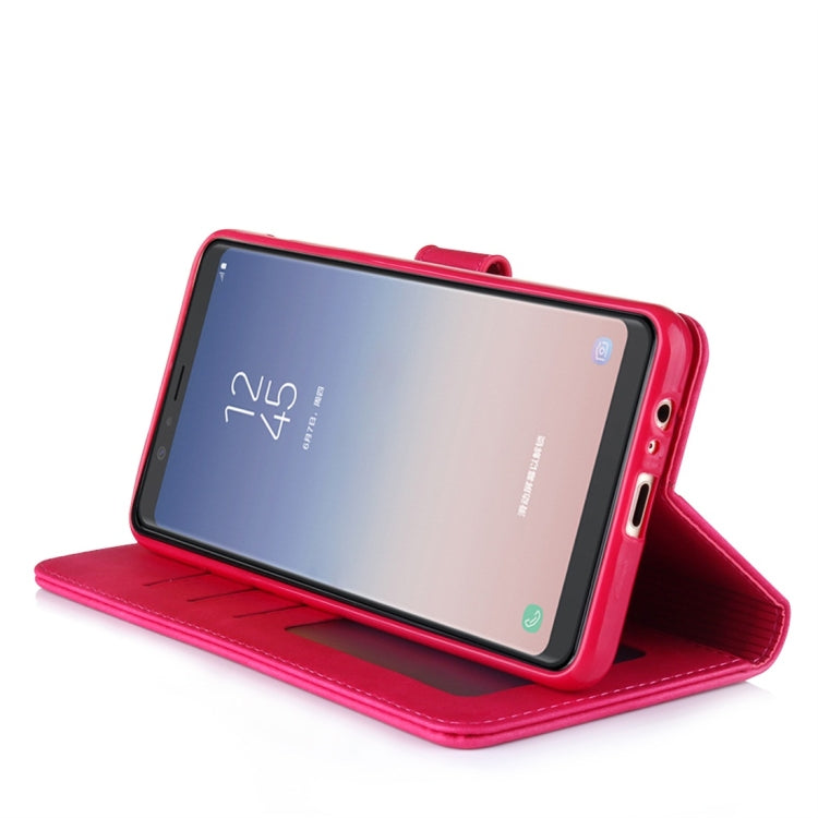 For Galaxy A8 (2018) Diaobaolee Pure Fresh Texture Horizontal Flip Leather Case, with Holder & Card Slot & Wallet & Photo Frame