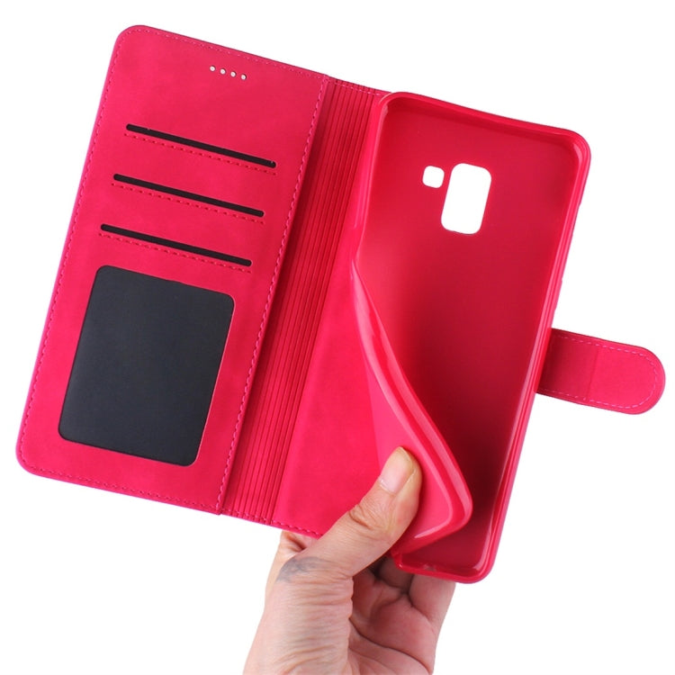 For Galaxy A8 (2018) Diaobaolee Pure Fresh Texture Horizontal Flip Leather Case, with Holder & Card Slot & Wallet & Photo Frame