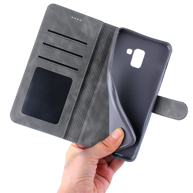 For Galaxy A8 (2018) Diaobaolee Pure Fresh Texture Horizontal Flip Leather Case, with Holder & Card Slot & Wallet & Photo Frame