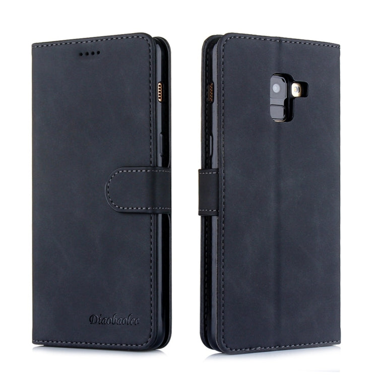 For Galaxy A8+ (2018) Diaobaolee Pure Fresh Texture Horizontal Flip Leather Case, with Holder & Card Slot & Wallet & Photo Frame