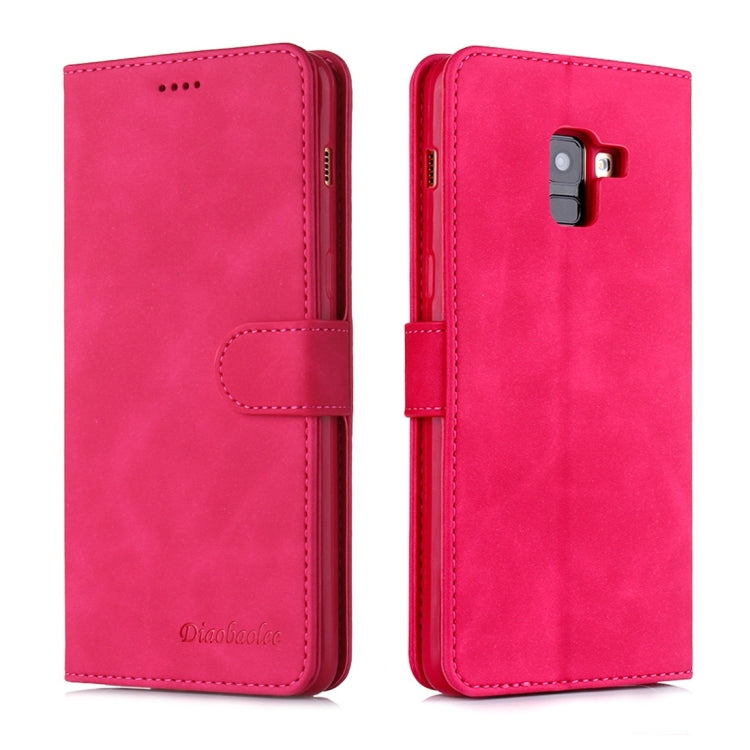 For Galaxy A8+ (2018) Diaobaolee Pure Fresh Texture Horizontal Flip Leather Case, with Holder & Card Slot & Wallet & Photo Frame
