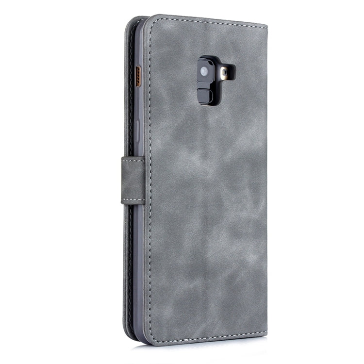 For Galaxy A8+ (2018) Diaobaolee Pure Fresh Texture Horizontal Flip Leather Case, with Holder & Card Slot & Wallet & Photo Frame