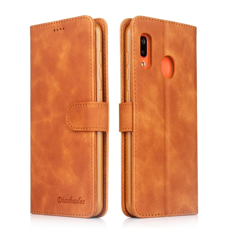 For Galaxy A20 / A30 Diaobaolee Pure Fresh Texture Horizontal Flip Leather Case, with Holder & Card Slot & Wallet & Photo Frame