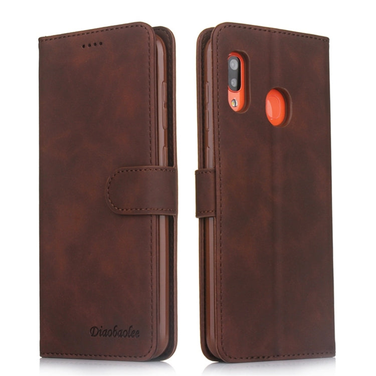 For Galaxy A20 / A30 Diaobaolee Pure Fresh Texture Horizontal Flip Leather Case, with Holder & Card Slot & Wallet & Photo Frame
