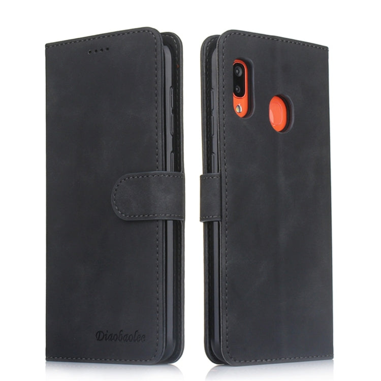 For Galaxy A20 / A30 Diaobaolee Pure Fresh Texture Horizontal Flip Leather Case, with Holder & Card Slot & Wallet & Photo Frame