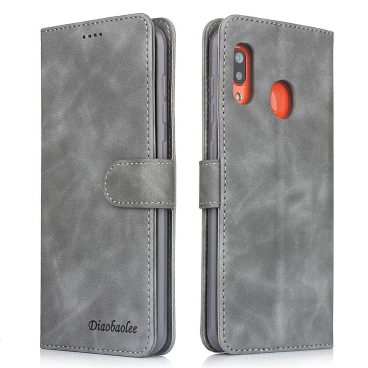 For Galaxy A20 / A30 Diaobaolee Pure Fresh Texture Horizontal Flip Leather Case, with Holder & Card Slot & Wallet & Photo Frame