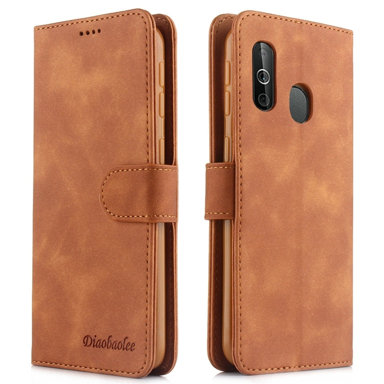 For Galaxy A40 Diaobaolee Pure Fresh Texture Horizontal Flip Leather Case, with Holder & Card Slot & Wallet & Photo Frame