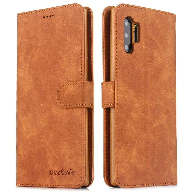 For Galaxy Note 10+ Diaobaolee Pure Fresh Texture Horizontal Flip Leather Case, with Holder & Card Slot & Wallet & Photo Frame
