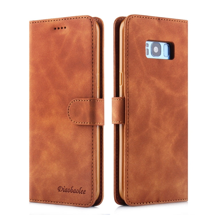 For Galaxy S8+ Diaobaolee Pure Fresh Texture Horizontal Flip Leather Case, with Holder & Card Slot & Wallet & Photo Frame