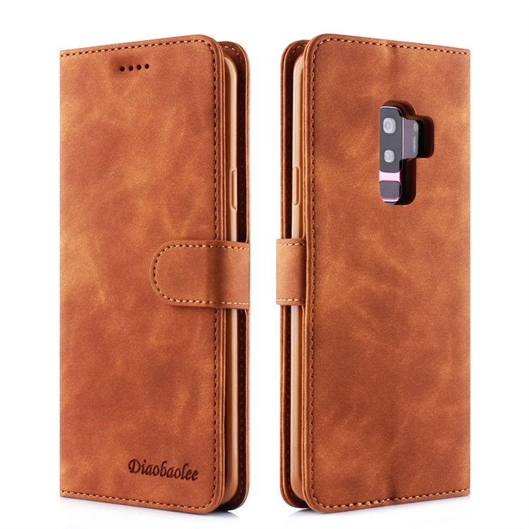 For Galaxy S9+ Diaobaolee Pure Fresh Texture Horizontal Flip Leather Case, with Holder & Card Slot & Wallet & Photo Frame
