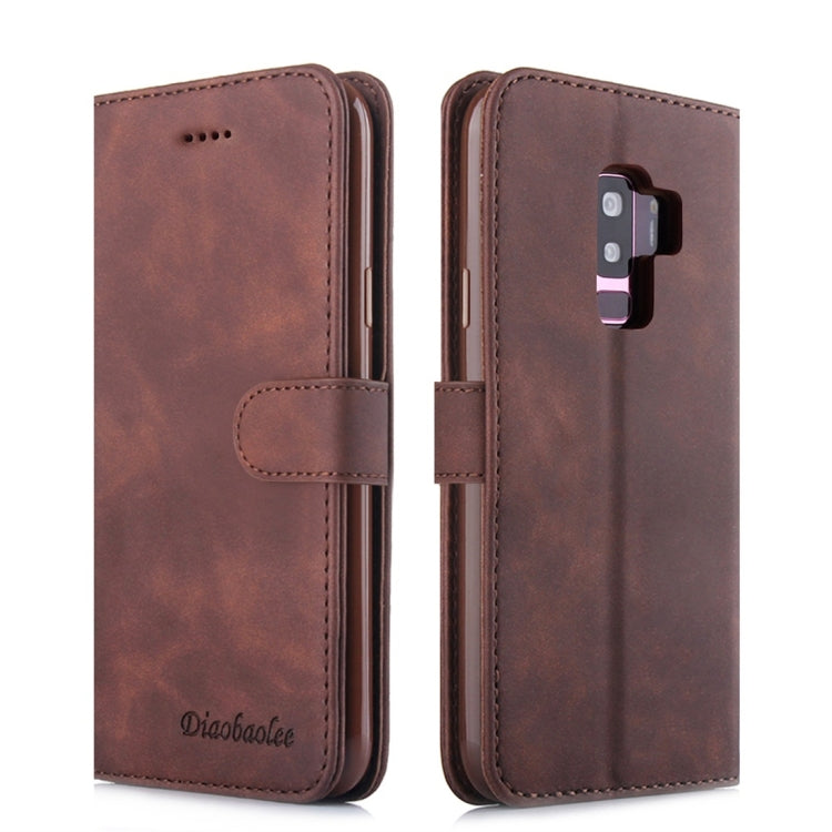 For Galaxy S9+ Diaobaolee Pure Fresh Texture Horizontal Flip Leather Case, with Holder & Card Slot & Wallet & Photo Frame