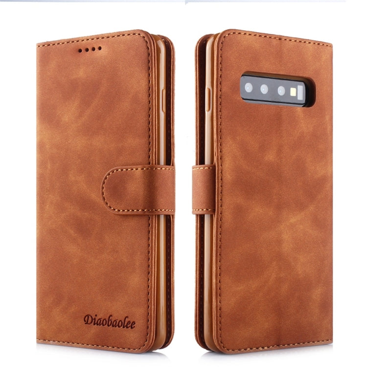 For Galaxy S10 Diaobaolee Pure Fresh Texture Horizontal Flip Leather Case, with Holder & Card Slot & Wallet & Photo Frame