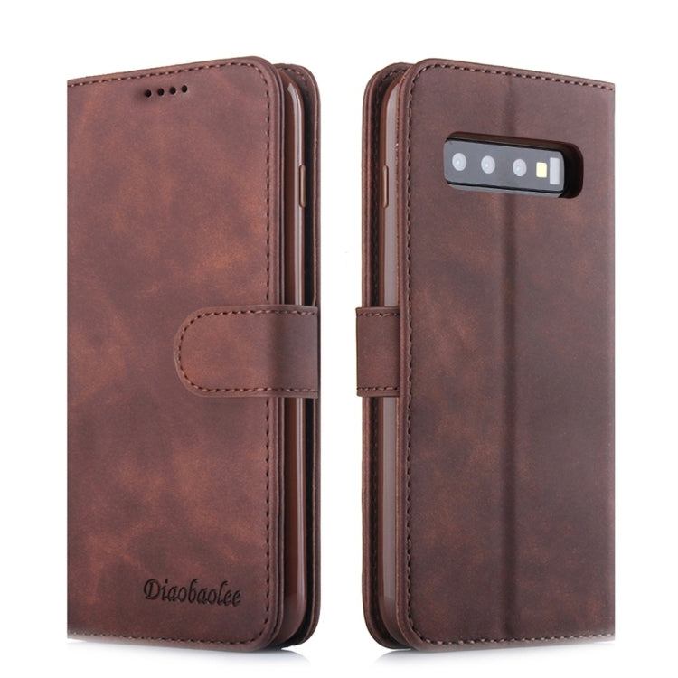 For Galaxy S10 Diaobaolee Pure Fresh Texture Horizontal Flip Leather Case, with Holder & Card Slot & Wallet & Photo Frame