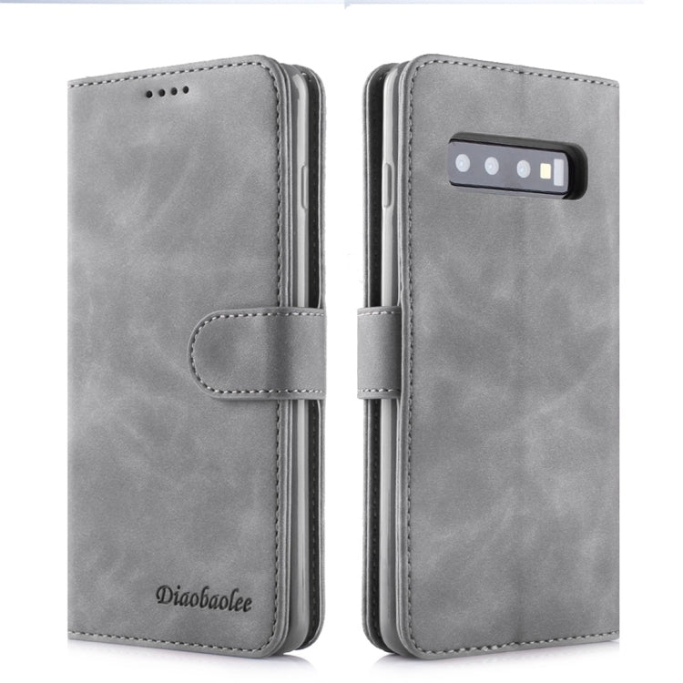 For Galaxy S10 Diaobaolee Pure Fresh Texture Horizontal Flip Leather Case, with Holder & Card Slot & Wallet & Photo Frame