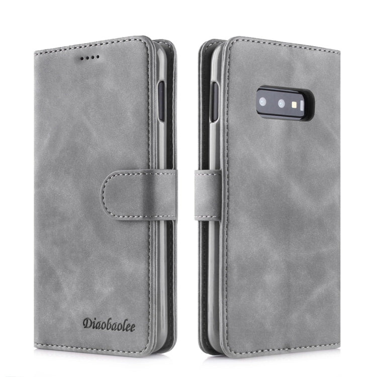 For Galaxy S10e Diaobaolee Pure Fresh Texture Horizontal Flip Leather Case, with Holder & Card Slot & Wallet & Photo Frame