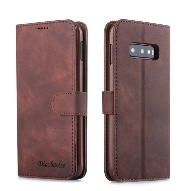 For Galaxy S10e Diaobaolee Pure Fresh Texture Horizontal Flip Leather Case, with Holder & Card Slot & Wallet & Photo Frame