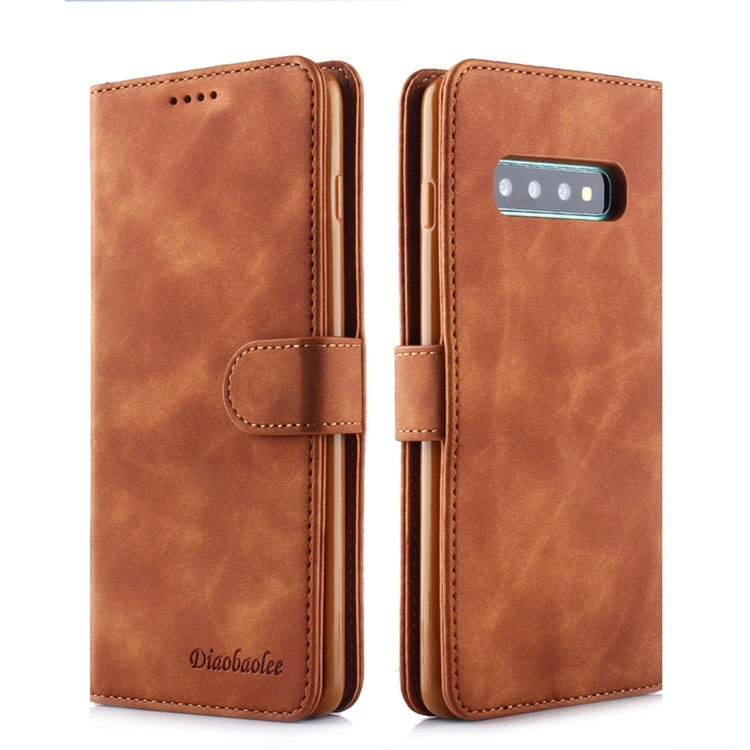 For Galaxy S10+ Diaobaolee Pure Fresh Texture Horizontal Flip Leather Case, with Holder & Card Slot & Wallet & Photo Frame