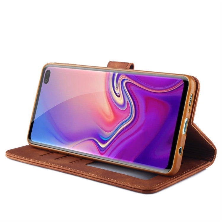 For Galaxy S10+ Diaobaolee Pure Fresh Texture Horizontal Flip Leather Case, with Holder & Card Slot & Wallet & Photo Frame
