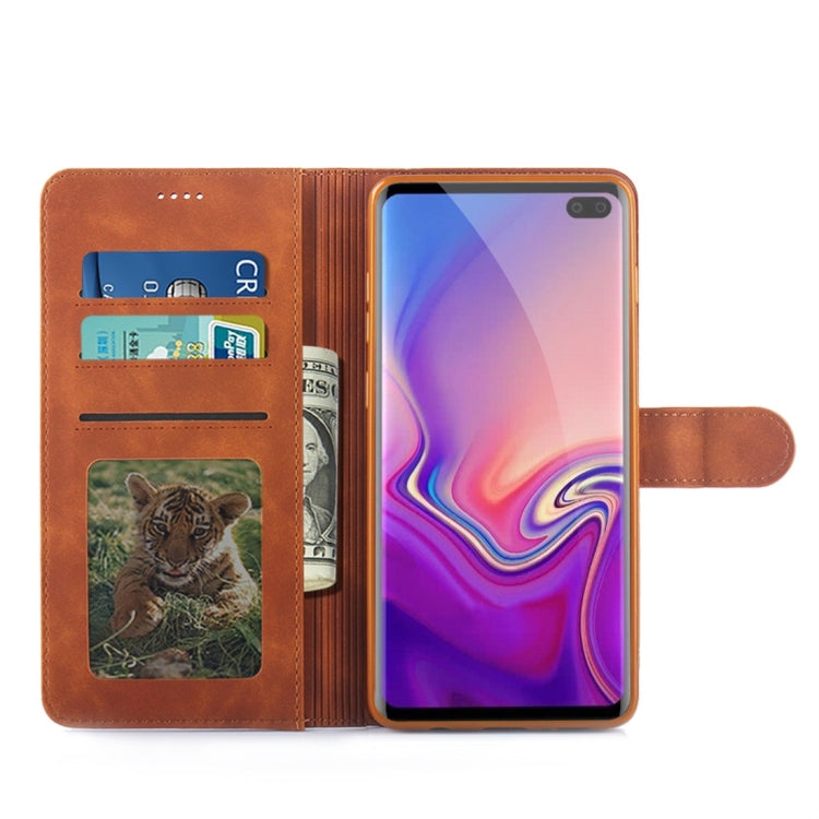 For Galaxy S10+ Diaobaolee Pure Fresh Texture Horizontal Flip Leather Case, with Holder & Card Slot & Wallet & Photo Frame