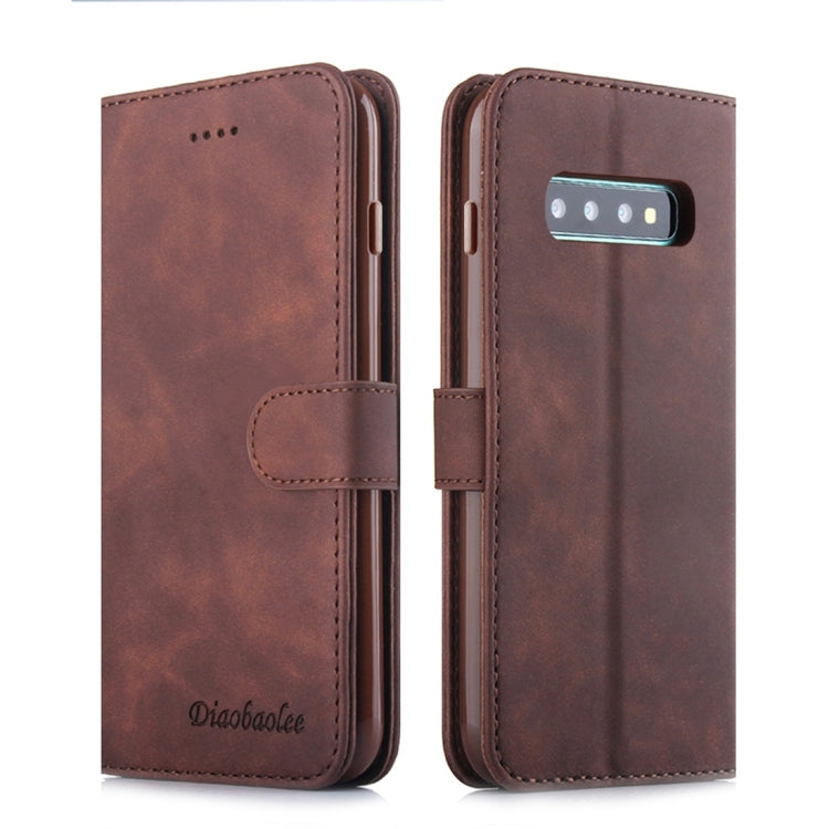 For Galaxy S10+ Diaobaolee Pure Fresh Texture Horizontal Flip Leather Case, with Holder & Card Slot & Wallet & Photo Frame