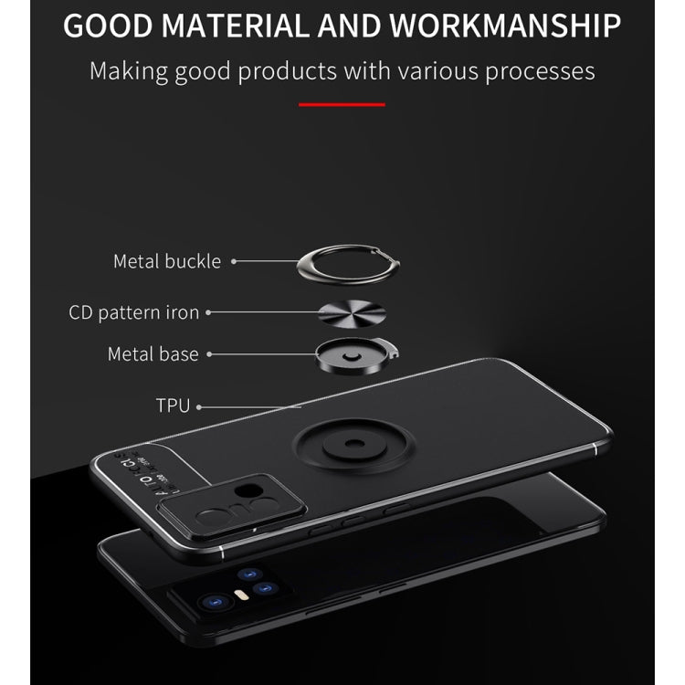 For vivo S10 Metal Ring Holder 360 Degree Rotating TPU Case