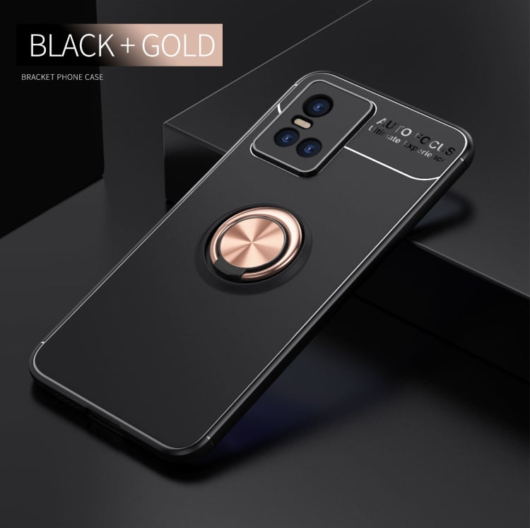 For vivo S10 Metal Ring Holder 360 Degree Rotating TPU Case