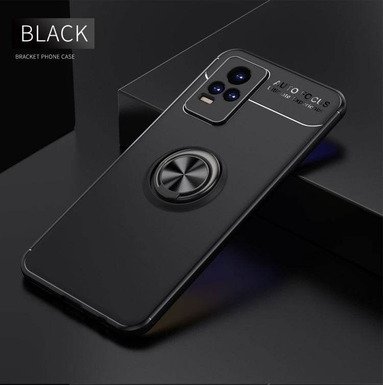 For vivo V21e Metal Ring Holder 360 Degree Rotating TPU Case