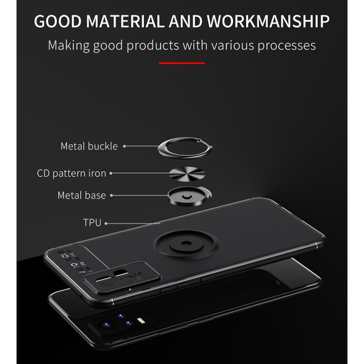 For vivo V21e Metal Ring Holder 360 Degree Rotating TPU Case