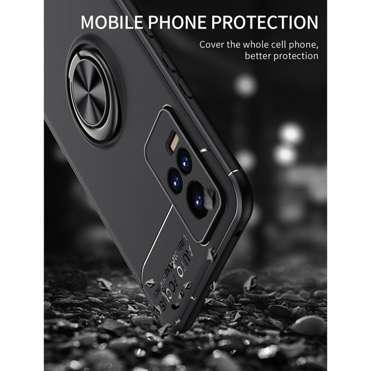 For vivo V21e Metal Ring Holder 360 Degree Rotating TPU Case