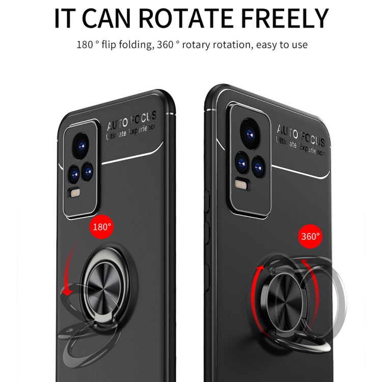 For vivo V21e Metal Ring Holder 360 Degree Rotating TPU Case