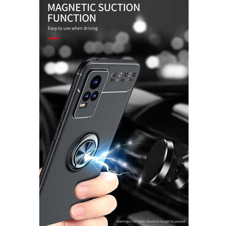 For vivo V21e Metal Ring Holder 360 Degree Rotating TPU Case