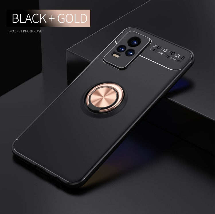 For vivo V21e Metal Ring Holder 360 Degree Rotating TPU Case