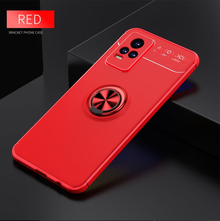 For vivo V21e Metal Ring Holder 360 Degree Rotating TPU Case