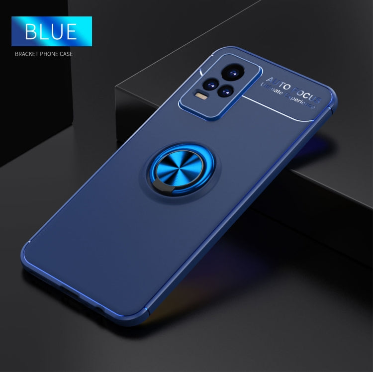 For vivo V21e Metal Ring Holder 360 Degree Rotating TPU Case