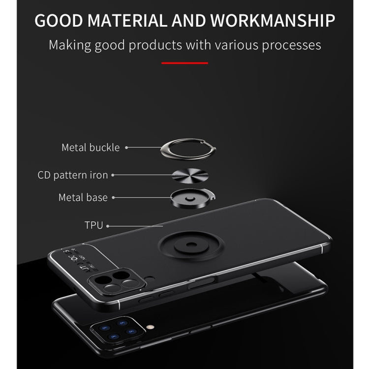 For Samsung Galaxy A22 4G Metal Ring Holder 360 Degree Rotating TPU Case