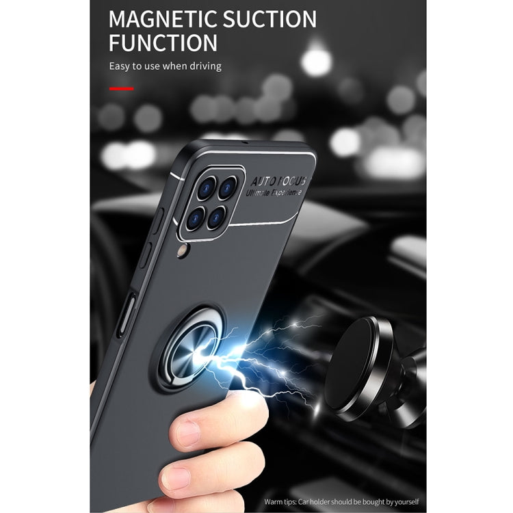 For Samsung Galaxy A22 4G Metal Ring Holder 360 Degree Rotating TPU Case