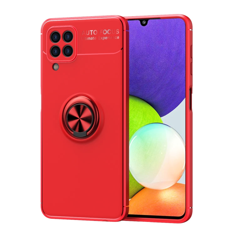 For Samsung Galaxy A22 4G Metal Ring Holder 360 Degree Rotating TPU Case